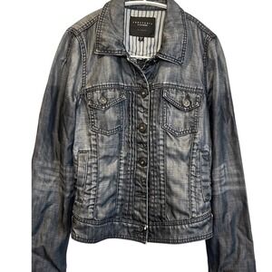 Sanctuary Clothing Womens Denim Jacket Blue Tencel  Size S Made USA